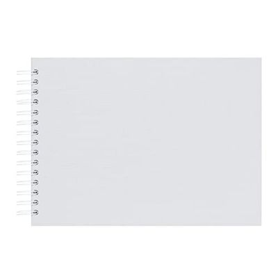 12.2 x 8.5 Inch Hardcover Kraft Blank White Page DIY Scrapbook Photo Album, 80 Pages (40 Sheets) Wedding Anniversary Family Small Scrapbook Photo Album (White)