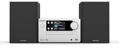 KENWOOD M-725DAB-S - Micro chaîne Hi-FI avec Dab+, CD, USB, Bluetooth et écran TFT, Couleur Aluminium