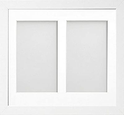 Allington Range 10x8-inch White Picture Photo Frame with White 2-Aperture Mount for Image Size 6x4-inch