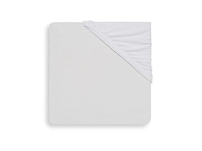 Jollein Jersey Bomull Dra-på-lakan, 120 cm Längd x 60 cm Bredd, Vit