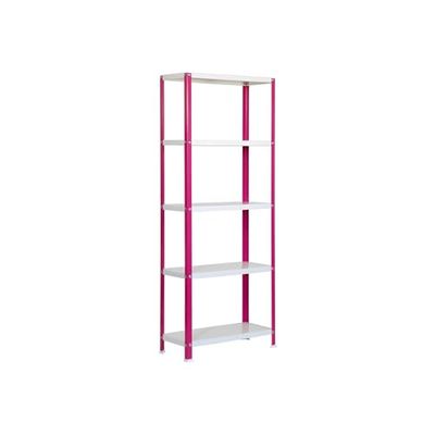 SimonRack Livraria estante salão, 1800 x 800 x 400 mm, 5 alturas, estilo industrial, metal, rosa/branco - Simon Home