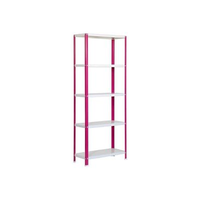 SimonRack Librería Estanteria Salon, 1800x800x400 mm, 5 Alturas, Estilo Industrial, Metálica, Rosa/Blanco - Simon Home