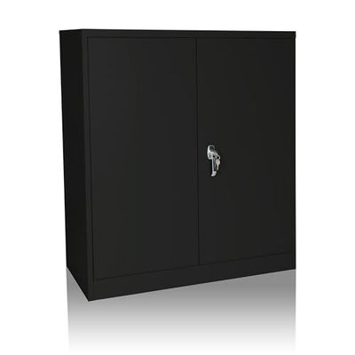 HJH Office Armadio Color AS 105 Nero Armadio Metallico Multiuso, Armadio da Ufficio con Serratura, 743034