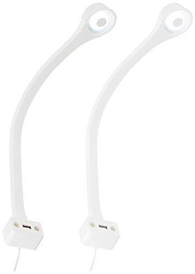 FORTE Bedverlichting met USB-oplader, kunststof, koudwit, 19 x 16 x 13 cm