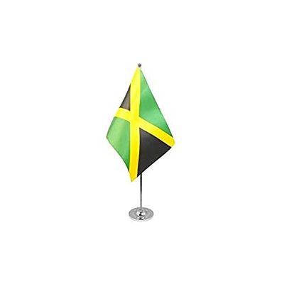 BANDIERA DA TAVOLO DI PRESTIGIO GIAMAICA 22x15cm in RASO - PICCOLA BANDIERINA GIAMAICANA 15 x 22 cm - AZ FLAG