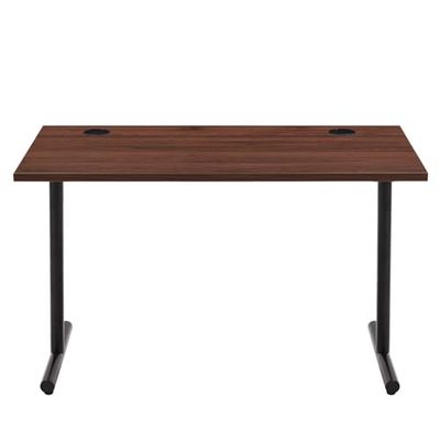 Amazon Basics Computerbureau, eenvoudig, voor kantoor, notenhouten blad en zwart frame, rechthoekig, eenvoudige montage, 120 x 60 x 73,6 cm (voorheen Movian)