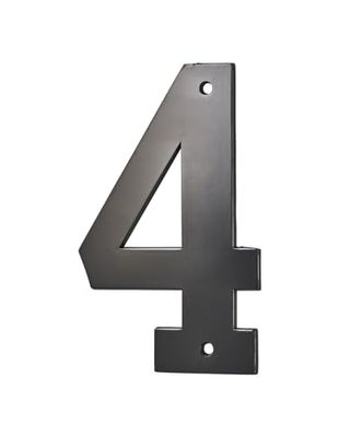 THIRARD 00967164 Height 80 mm Black Screw-On – Wall Plate with Signage – Number 4 – Accessories Door Equipment – for Indoor or Outdoor Use, H,80Mm