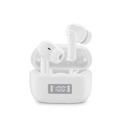 cellularline TONE Auricolari TWS Bluetooth In-Ear con ENC (Environmental Noise Cancelling), 4 Microfoni, Display LED, Total Play Time 20 Ore, Bianco