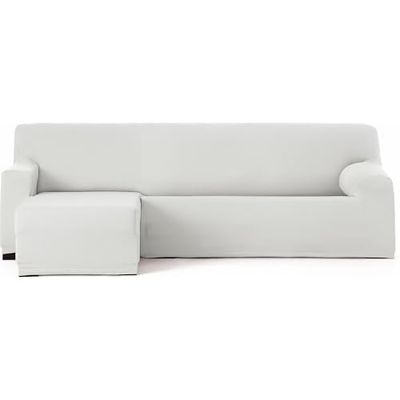 ECOMMERC3 Housse de canapé avec accoudoir Court Gauche bi-élastique Respirant Couleur Blanche Ajustement élastiques et mousses de Fixation Protection Contre l'usure