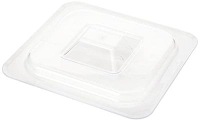Vogue Polycarbonate Plastic 1/6 Gastronorm Lid, Clear, GN 1/6 Lid, Size: 176(W) X 162(D) mm, Dishwasher Safe, Temperature Range: -40°C to 100°C, Transparent for Easy Monitoring, U248