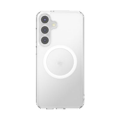 PopSockets Custodia per Samsung Galaxy S25 Plus compatibile con MagSafe, custodia per telefono per Galaxy S25 Plus, compatibile con ricarica wireless - Trasparente