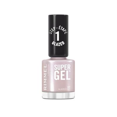 Rimmel Super Gel, 107 Glazed Out, Long-Lasting Nail Polish, Glazed Finish, Easy Application, Gel-like Manicure, Chip Resistant, Clean Formula, 12ml