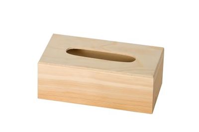 Artemio Taschentuchbox mit Boden, Holz, bege, 25 x 13 x 9 cm