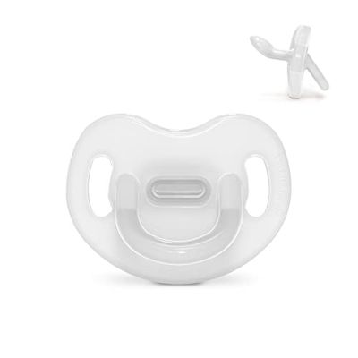 Suavinex, Siliconen fopspeen voor baby's van 6 tot 18 maanden, anatomische speen super zacht en flexibel, ideaal om te slapen, kleur essence, transparant