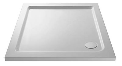 VeeBath Square Shower Tray 1200x900mm Stone Resin Tray for Shower Enclosure Bathroom- White