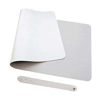 Morian Desk Pad Mouse Mat Large Mouse Pad PU Leather Desk Blotter Writing Pad, Grey, 350 * 700mm