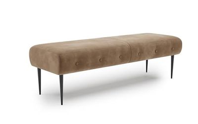 CAVADORE Canapés, Bois d'ingénierie Métal Polyester, Microfibre Chocco, 2,5-Sitzer