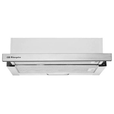 Orbegozo TL 07160 IN Hotte télescopique 60 cm, capacité d'extraction 308,2 m3/h, 3 niveaux de puissance, 2 filtres en aluminium amovibles, éclairage LED