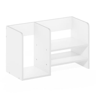 Furinno Hermite Wood Desktop Book en Home Office Supplies Storage Organizer, Wit
