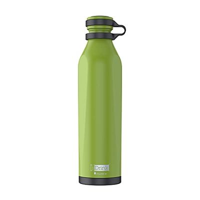 IDRINK® - b-evo Revolutionary Thermal Bottle, 3 Walls, Stainless Steel Bottle with Double Cap, 500 ML (Lime BOCCIONI)