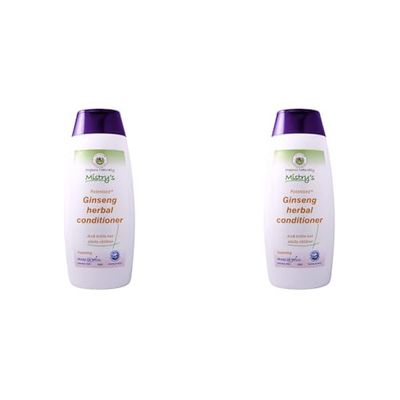 Mistry's Ginseng Herbal Conditioner 200ml - Hair Care Scalp Scrub Conditioner, Gentle - Suitable for All Ages and Hair Types, Additive Free, Vegan, (Pack of 2)
