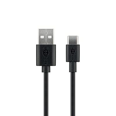 goobay 59122 - Cabo de carregamento USB-C, preto, 2 m