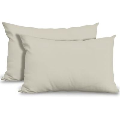 GC GAVENO CAVAILIA Super Soft Pillow Cases 2 Pack - Anti Allergic & Breathable Polycotton Pillow Covers with Envelop Closure - Washable Standard Pillowcases (50x75cm) - Cream