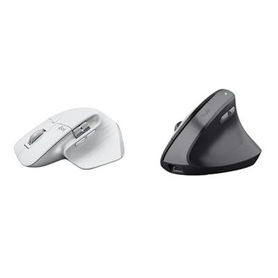 Logitech MX Master 3S & Trust Yuno Souris Ergonomique sans Fil,