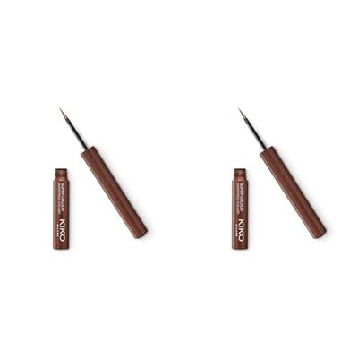 KIKO Milano Super Colour Waterproof Eyeliner 08 | High coverage water-resistant colourful liquid eyeliner (Pack of 2)