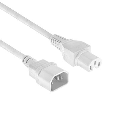 Cavo di alimentazione ACT da C14 maschio a C15 femmina, 1,2 m, cavo elettrico, bianco - AK5436
