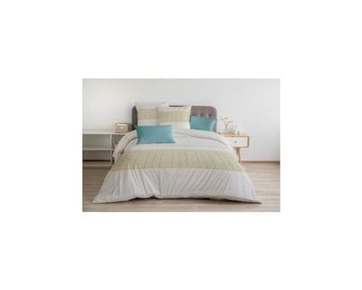 Home Linge Passion - Copripiumino 3 pezzi, 100% cotone, 57 fili, 2 persone, 240 x 260 cm, colore: Miele