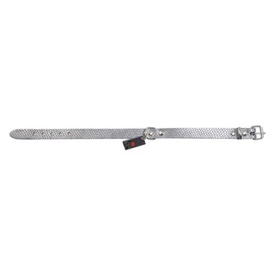 JACK AND VANILLA, Snake Hondenhalsband, model Monaco, kleur Snake zilver, afmetingen 16 mm x 40 cm