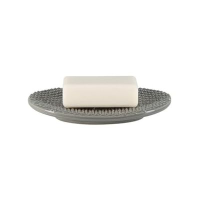 Spirella colección Mero, Bandeja para Pastilla de jabón 14.5 x 1 cm, Loza, Gris