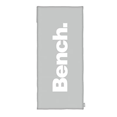 Bench Urban Grey Toalla deportiva, aprox. 50 x 110 cm, solapa de 15 cm, 100 % poliéster, bolsillo con cremallera y parte trasera antideslizante para aparatos de fitness, gris. N.º de art.: 6912601547