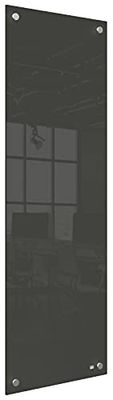 Nobo Pizarra Blanca de Cristal Pequeña para la Pared, Limpiado en Seco, Sin Marco, Oficina y Casa, 300 x 900 mm, Incluye Rotulador, Negro, 1915610