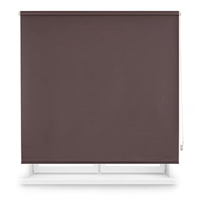 INTERBLIND | Estor Enrollable Opaco Liso Premium - Estor Enrollable Tamaño 120x230 cm Ancho por Alto - Estor Opaco Medida Tela 117x225 cm - Estor Térmico Gris - Estor Aislamiento Luz, Frío y Calor