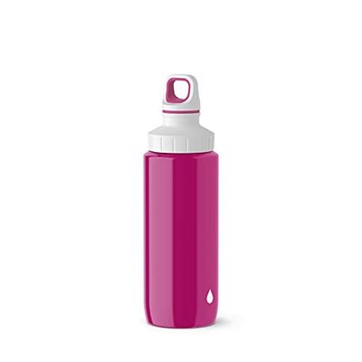 Emsa N30105 Drink2Go Light Steel Drinkfles, 0,6 l, roestvrij staal, schroefsluiting, 100% lekvrij en vaatwasmachinebestendig, roze