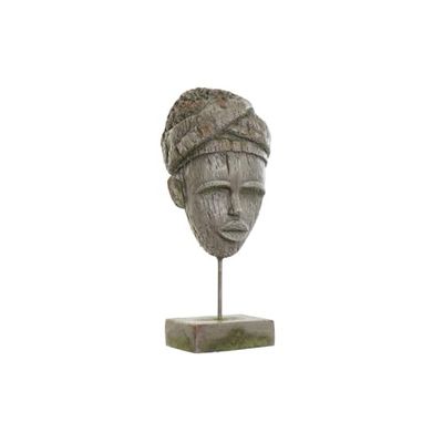 FIGURA FIBRA VIDRIO METAL 24X15X58 AFRICANA GRIS