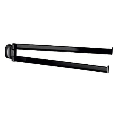 Gedy Nero, Krabi Porta Asciugamani Snodo, Colore, Componenti Realizzati in Acciaio Inox e Cromall, Garanzia 2 Anni, Misure 6,6 x 35 x 3,3 CM e Peso 0,3 kg, Design R&S, Unica