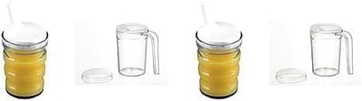 Homecraft Clear Non Spill Cup, Portable Travel Mug with Straw Lid for Children, Elderly and Disabled, Size Small (Pack of 2)