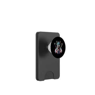 Icehockey Malinois 90 With Hockey Vibe PopSockets PopWallet for MagSafe