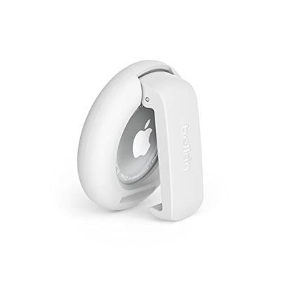 Belkin Anneau de protection avec pince pour AirTag Apple (porte-clé, protection antirayure, blanc)