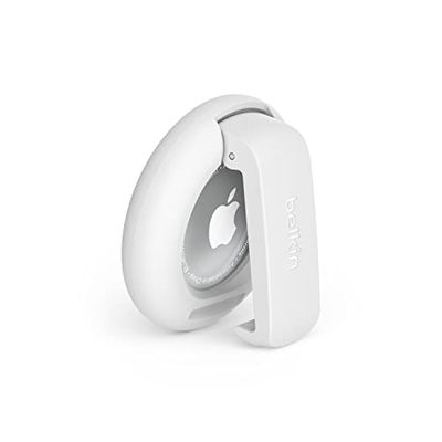 Belkin Anneau de protection avec pince pour AirTag Apple (porte-clé, protection antirayure, blanc)