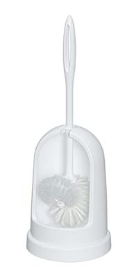 WENKO WC-garnituur standaard wit - WC-borstelhouder, met randreiniger, kunststof, 14 x 40 x 14 cm, wit