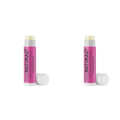 Bee Natural - 100% Natural Moisturising Lip Balm, Pomegranate Flavour, 4.2g (Pack of 2)