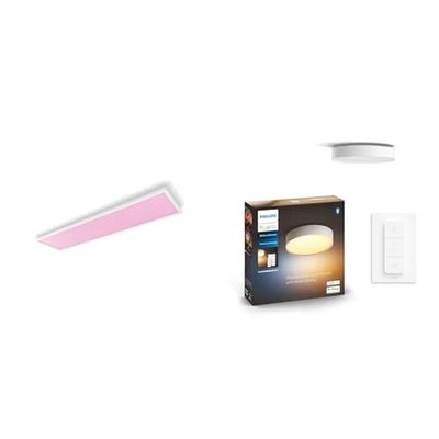 Philips Hue Surimu White and Colour Ambiance Smart Lighting Rectangle Panel Light & Infuse White and Colour Ambiance Smart Ceiling Light [Medium]