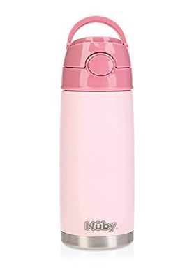 Nûby - Gourde isotherme en acier inoxydable 420 ml - 2 ans + Rose pastel