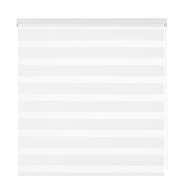 Estoralis Vera Estore de rolo para noite e dia, design moderno, tecido duplo, branco quebrado, 105 x 180 cm (largura e altura), tamanho do tecido 102 x 175 cm, portas
