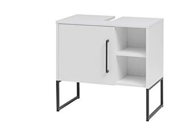 Schildmeyer Limone Armoire De Toilette avec Miroir, Matériau Dérivé du Bois, Blanc Mat, 60,4 x 59,9 x 33 cm (l x H x P)