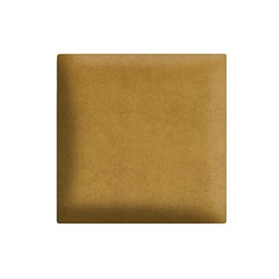 Panneau Mural 3D 30 x 30 cm rembourré Couleur Moutarde - pour Un Montage Facile, en Tissu Velours, avec Un Remplissage Doux- tête de lit, Deco Maison, Deco Murale